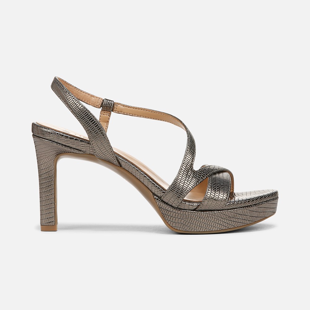 Naturalizer Abby Dress Sandal - Pewter Faux Leather