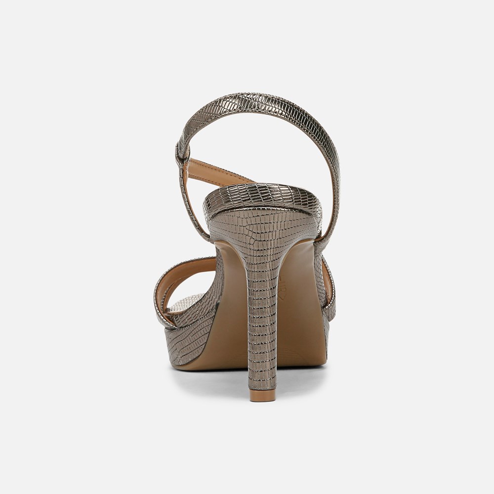 Naturalizer Abby Dress Sandal - Pewter Faux Leather