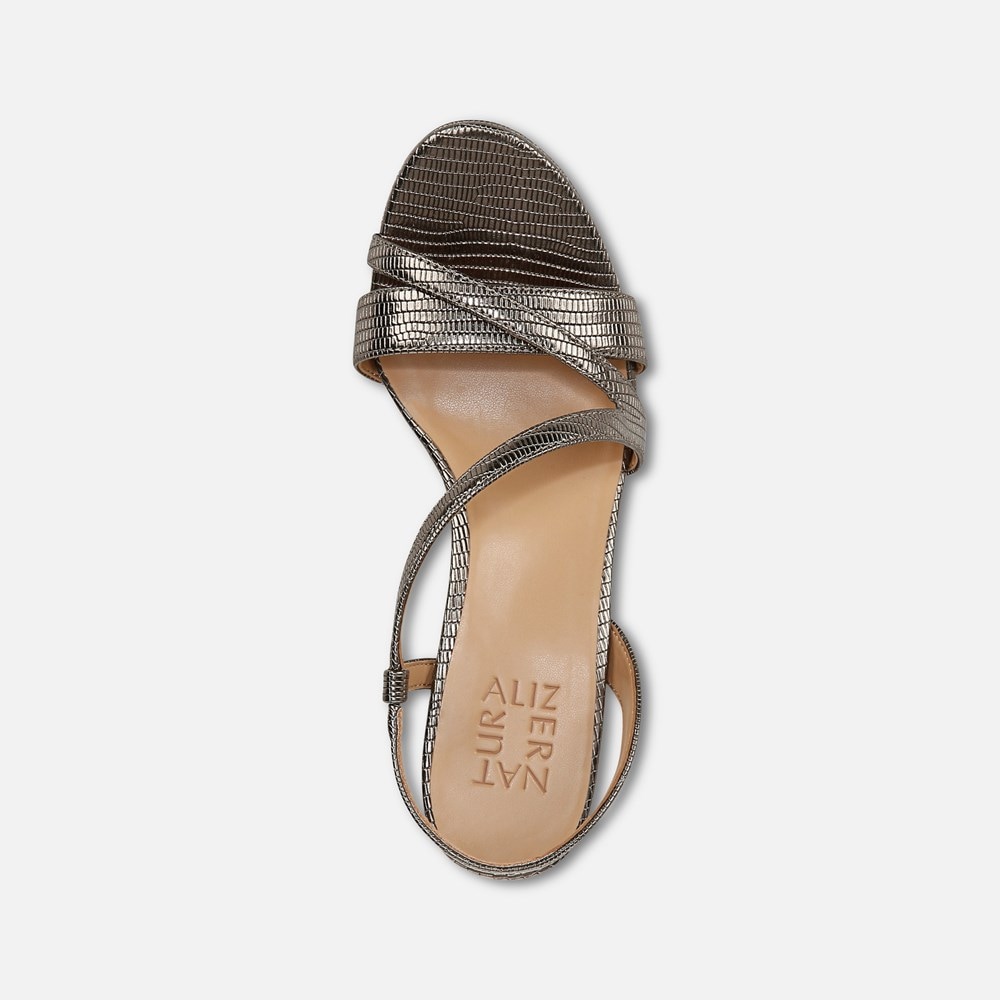Naturalizer Abby Dress Sandal - Pewter Faux Leather