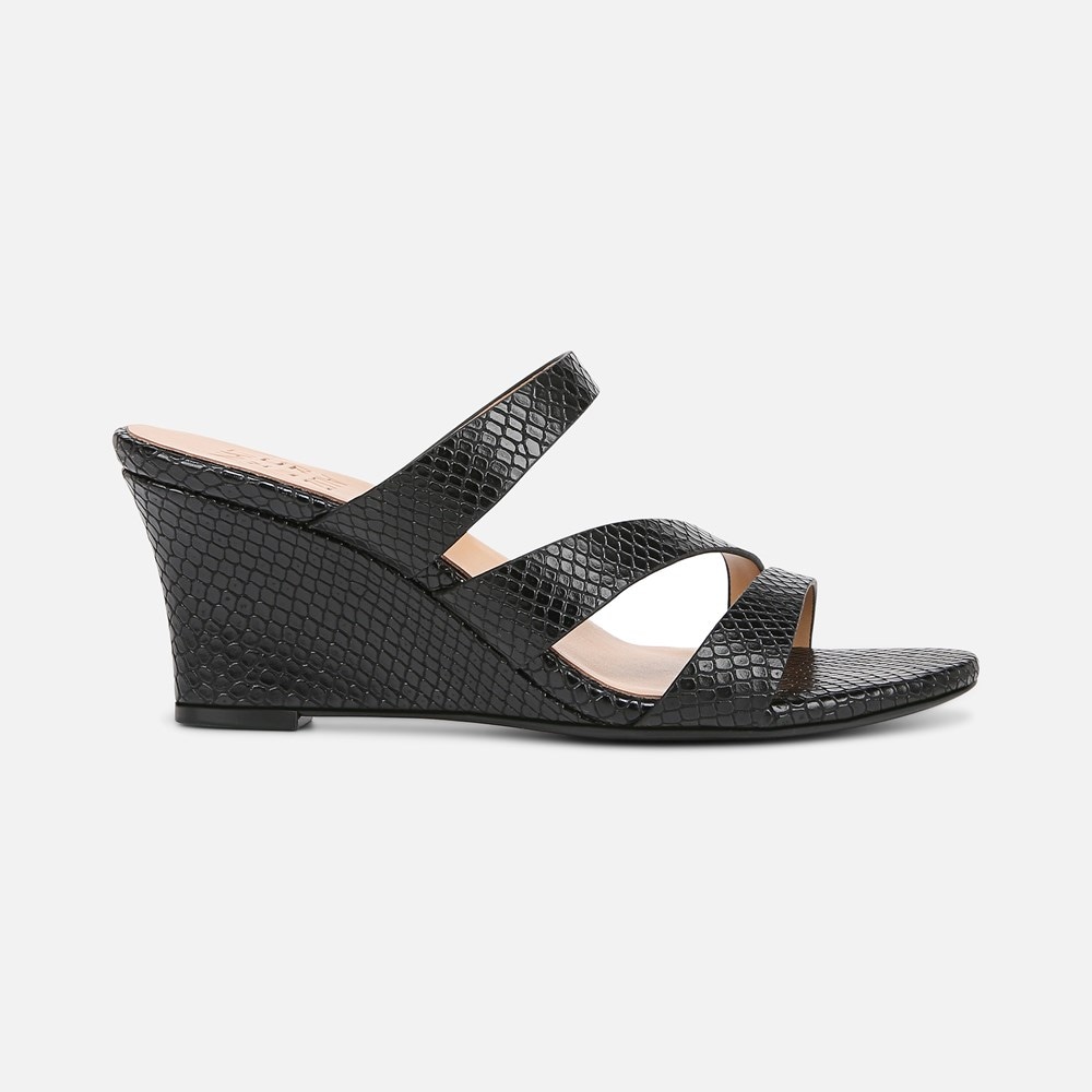 Naturalizer Breona Dress Sandal - Black Faux Snake Leather