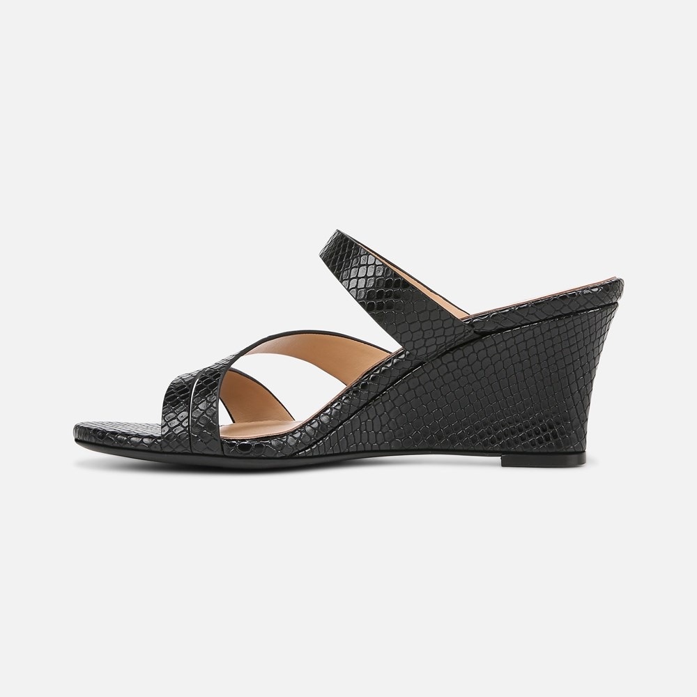 Naturalizer Breona Dress Sandal - Black Faux Snake Leather
