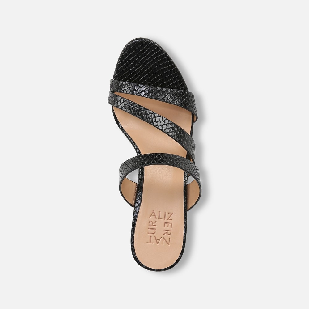 Naturalizer Breona Dress Sandal - Black Faux Snake Leather