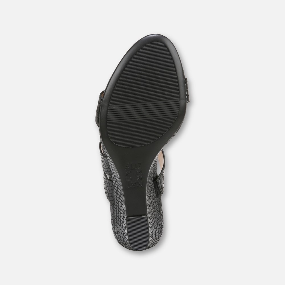 Naturalizer Breona Dress Sandal - Black Faux Snake Leather