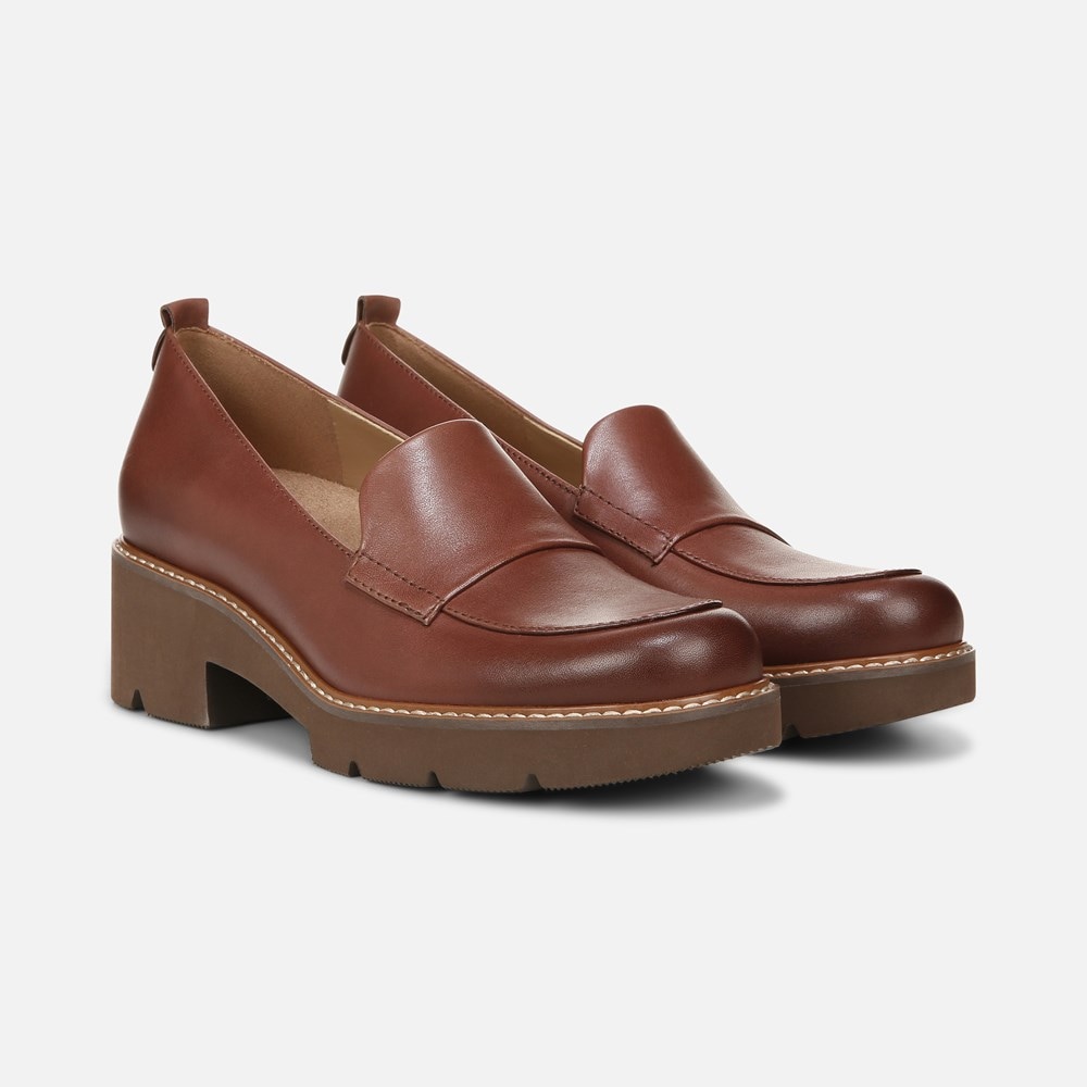 Naturalizer Darry Lug Sole Loafer - Cappuccino Brown Leather