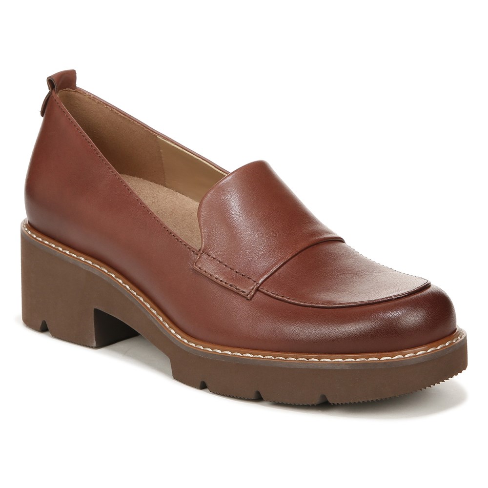 Naturalizer Darry Lug Sole Loafer - Cappuccino Brown Leather