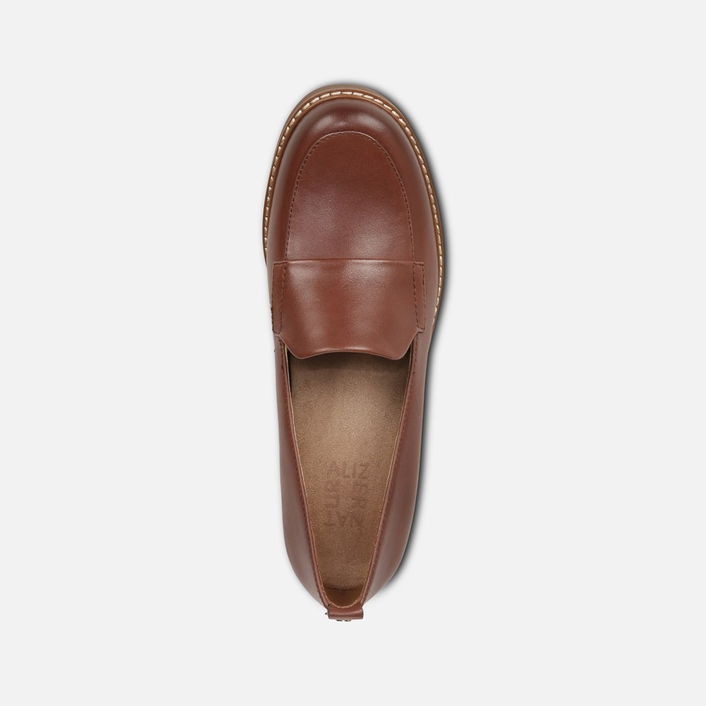 Naturalizer Darry Lug Sole Loafer - Cappuccino Brown Leather