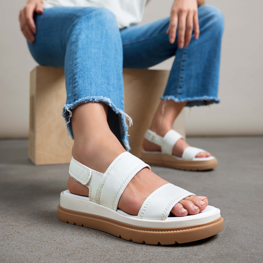 Naturalizer Attract Sandal - White Faux Leather