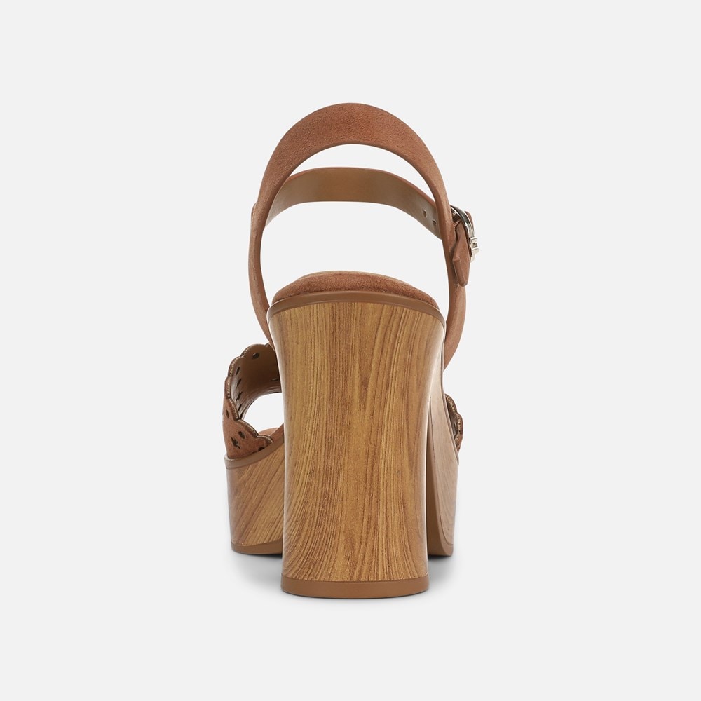 Naturalizer Kira Platform Sandal - English Tea Brown Suede