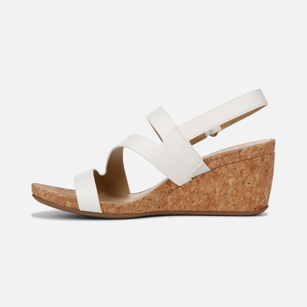 Naturalizer Adria Wedge Sandal - White Faux Leather