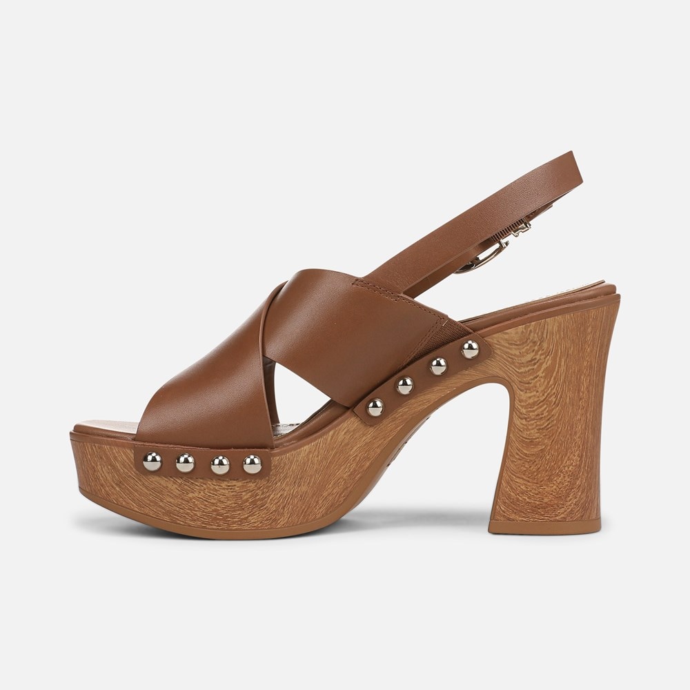 Naturalizer 27 EDIT Kirsten Platform Slingback - English Tea Brown Leather