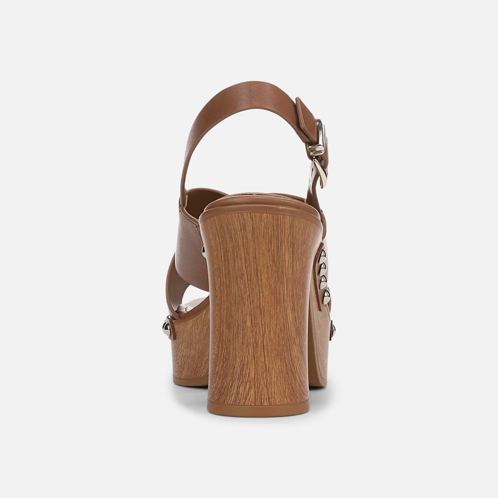 Naturalizer 27 EDIT Kirsten Platform Slingback - English Tea Brown Leather