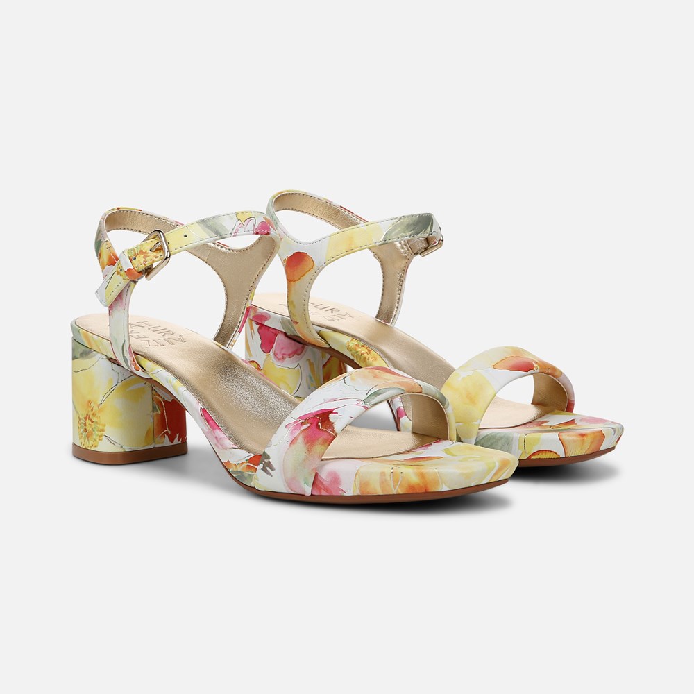 Naturalizer Izzy Dress Sandal - Sunlight Yellow Floral Leather