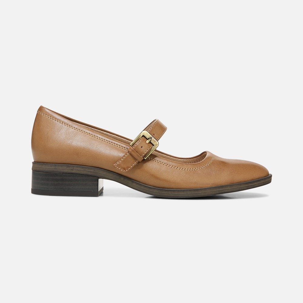 Naturalizer SOUL Ramona Mary Jane Flat - English Tea Brown Synthetic