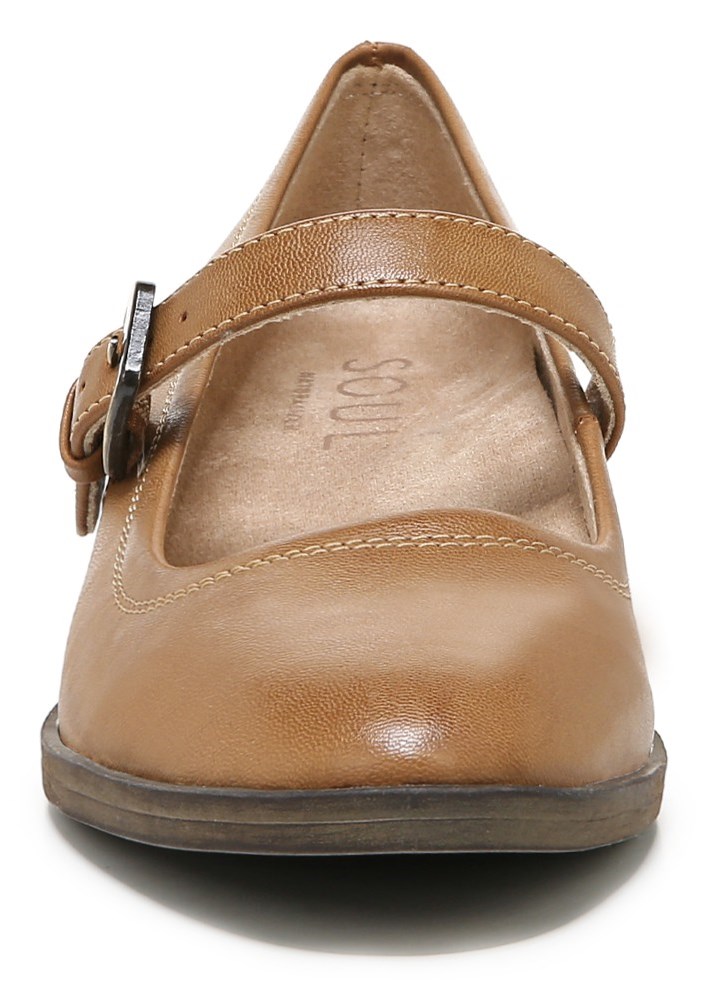 Naturalizer SOUL Ramona Mary Jane Flat - English Tea Brown Synthetic