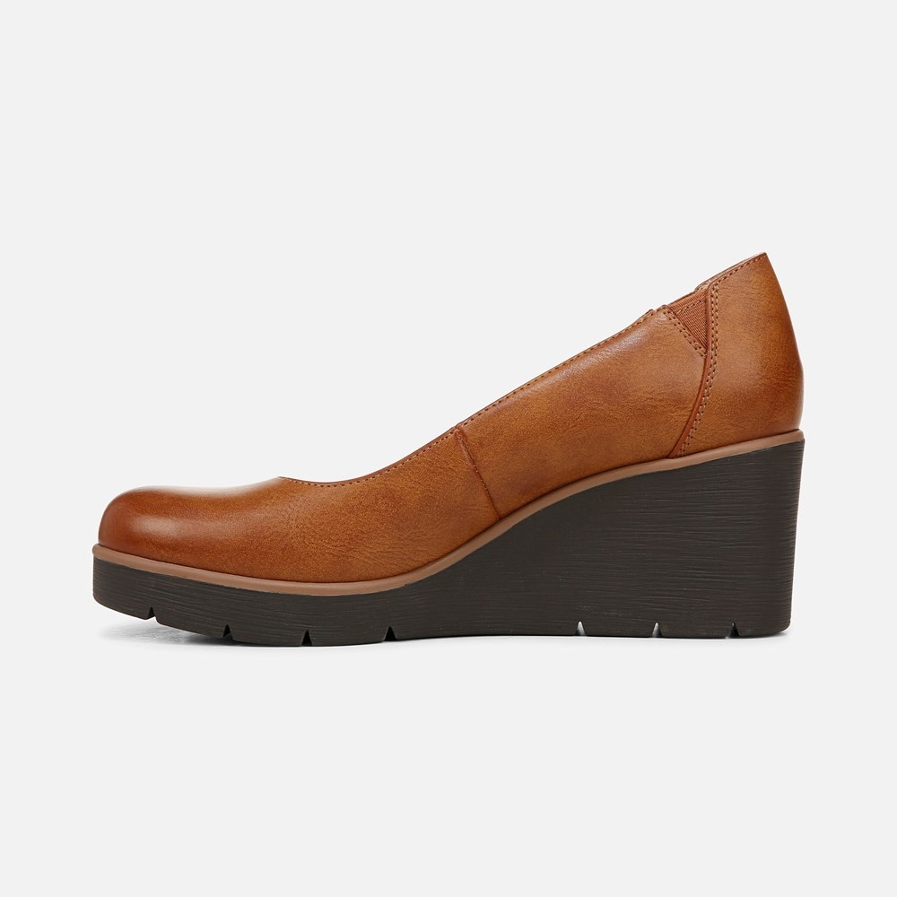 Naturalizer SOUL About Time Wedge Pump - Gingerbread Brown Faux Leather