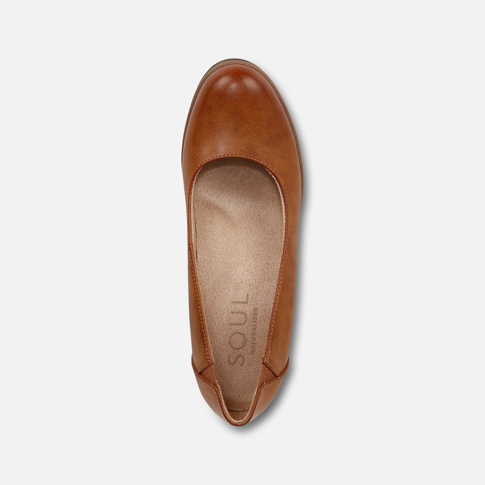Naturalizer SOUL About Time Wedge Pump - Gingerbread Brown Faux Leather