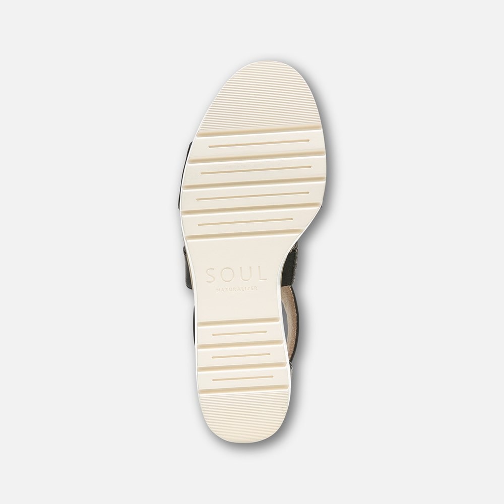 Naturalizer Soul Goodtimes Wedge Sandal - Black Synthetic