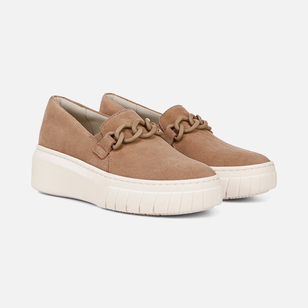 Naturalizer Daphne Slip on Sneaker - Camel Brown Suede