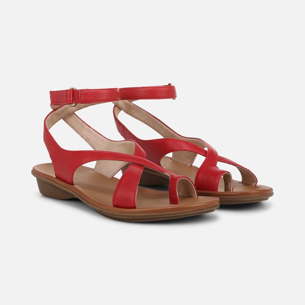 Naturalizer Soul Sivan Strappy Sandal - Ruby Red Faux Leather
