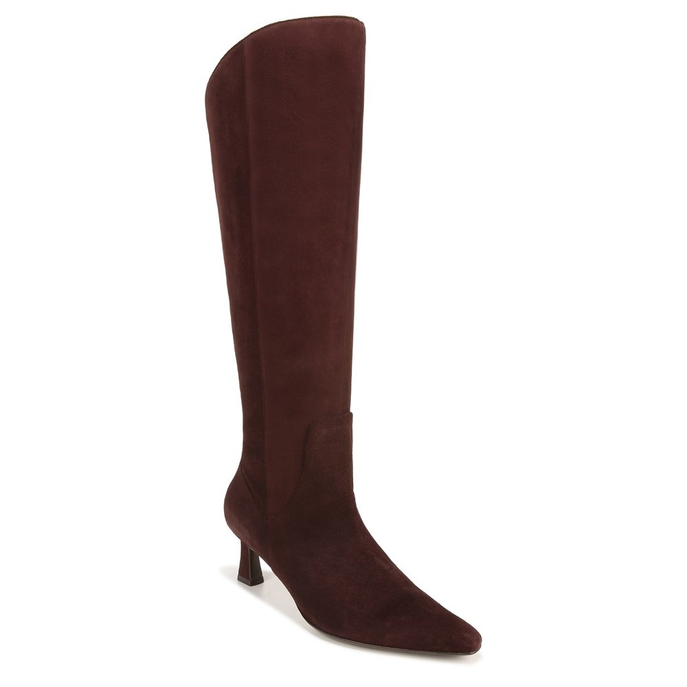 Naturalizer Deesha Wide Calf Knee High Boot - Mahogany Brown Suede