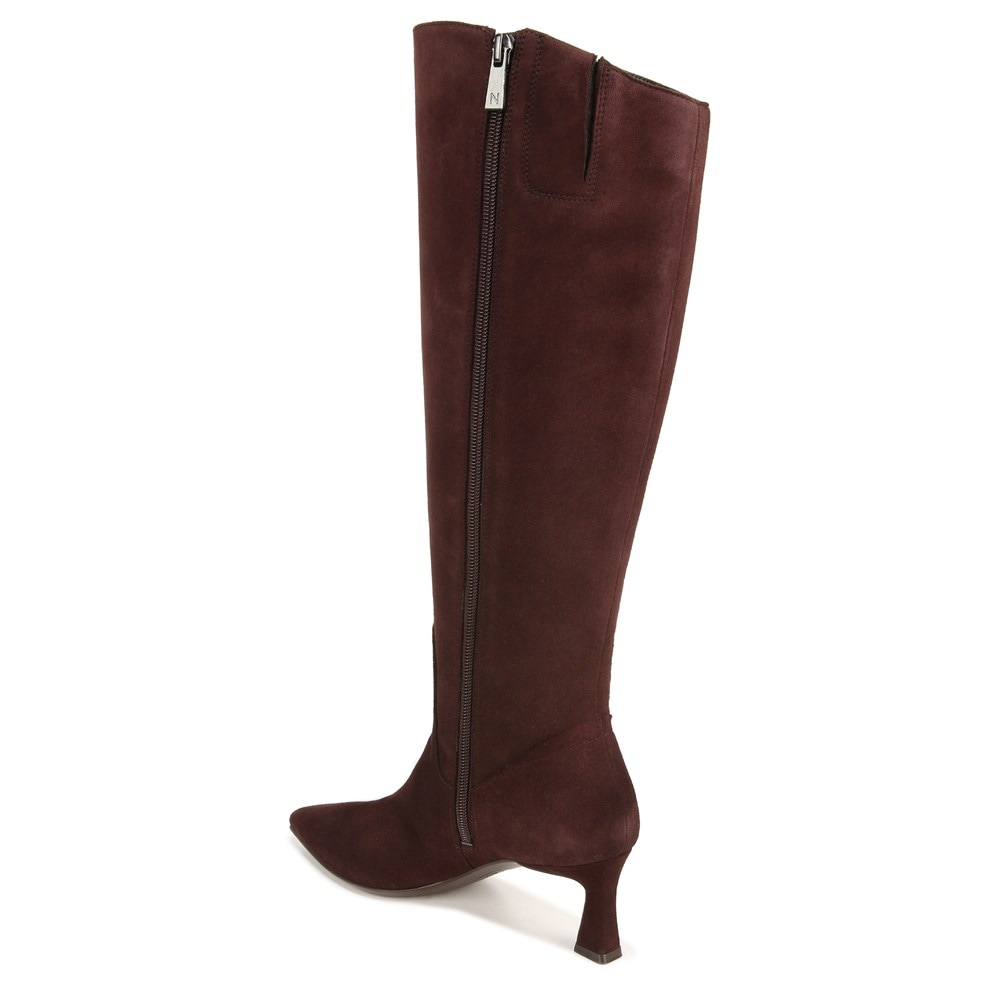 Naturalizer Deesha Wide Calf Knee High Boot - Mahogany Brown Suede