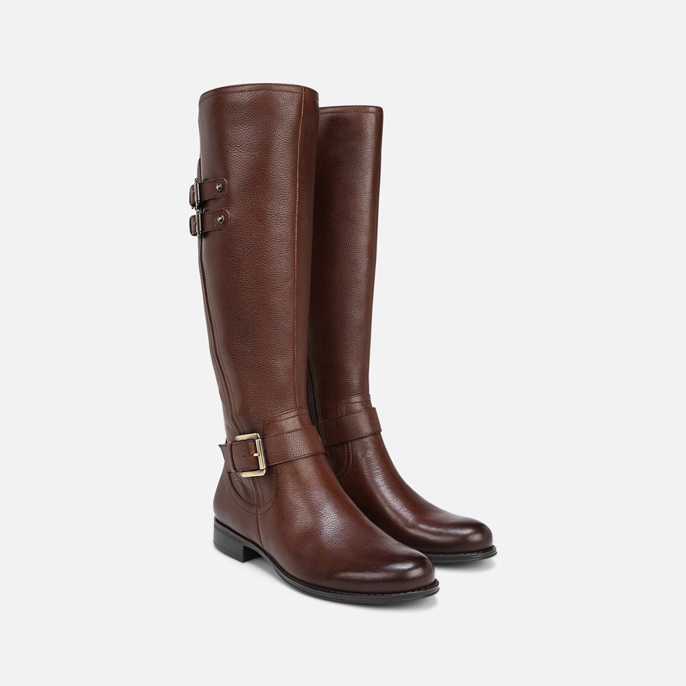 Naturalizer Jessie Wide Calf Knee High Boot - Chocolate Bar Leather