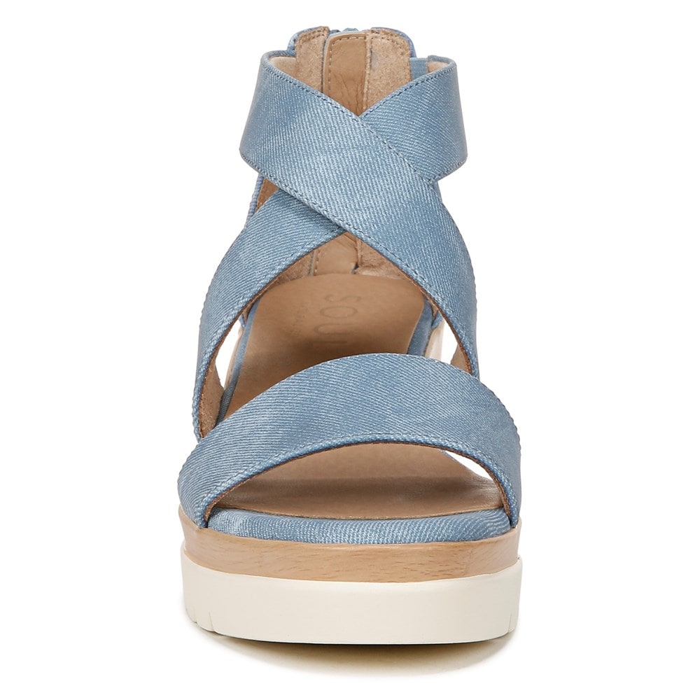 Naturalizer Soul Goodtimes Wedge Sandal - Mid Blue Fabric