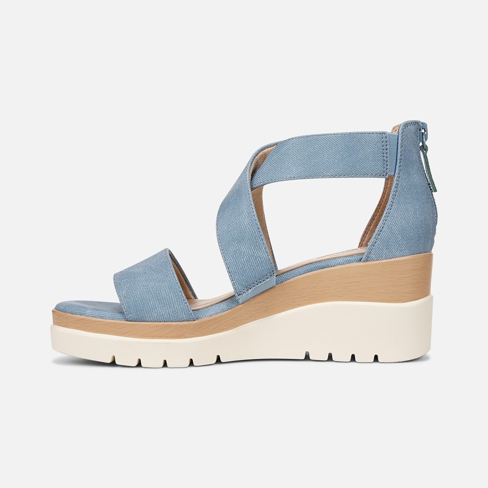 Naturalizer Soul Goodtimes Wedge Sandal - Mid Blue Fabric