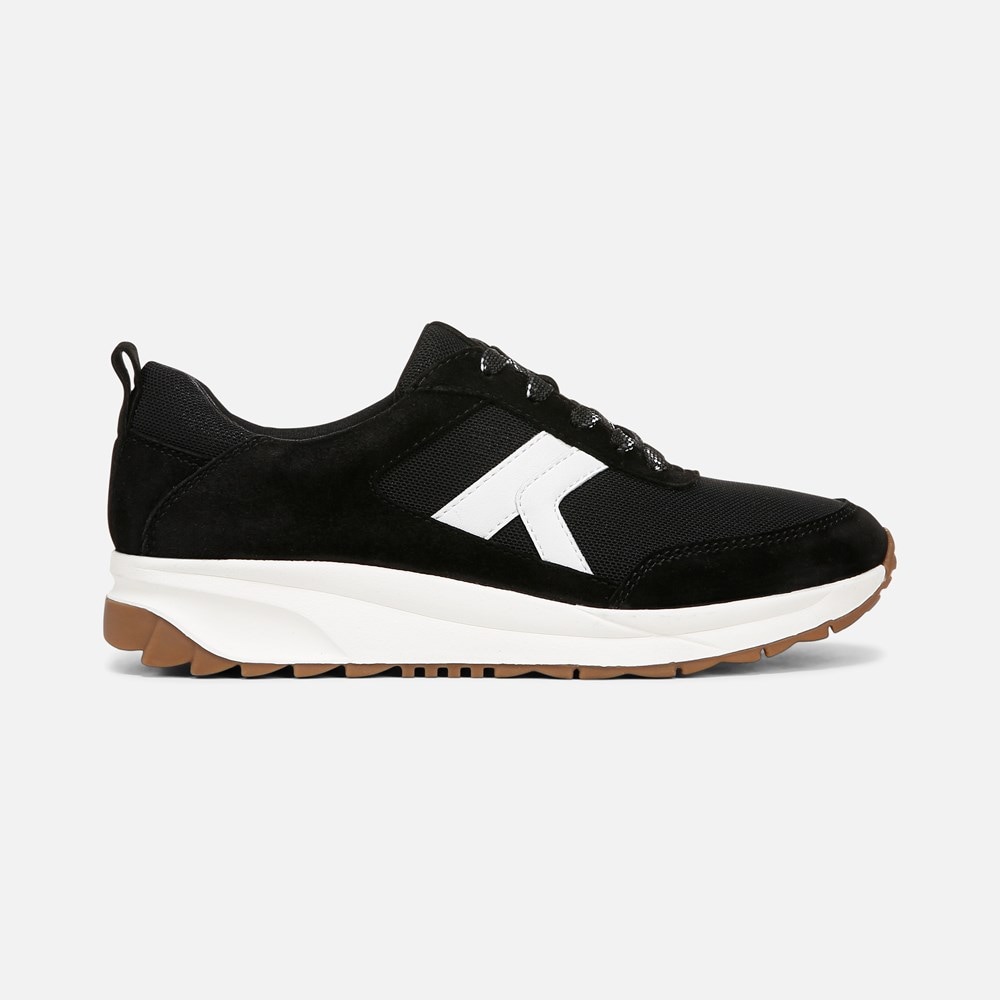 Naturalizer Shay Jogger Lace Up Sneaker - Black Mesh / Suede