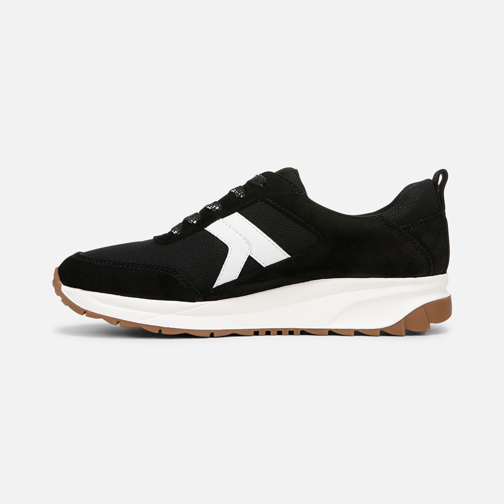 Naturalizer Shay Jogger Lace Up Sneaker - Black Mesh / Suede