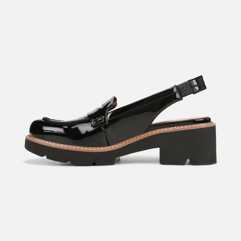 Naturalizer Darry Lug Sole Slingback Loafer - Black Patent