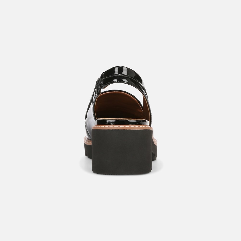 Naturalizer Darry Lug Sole Slingback Loafer - Black Patent