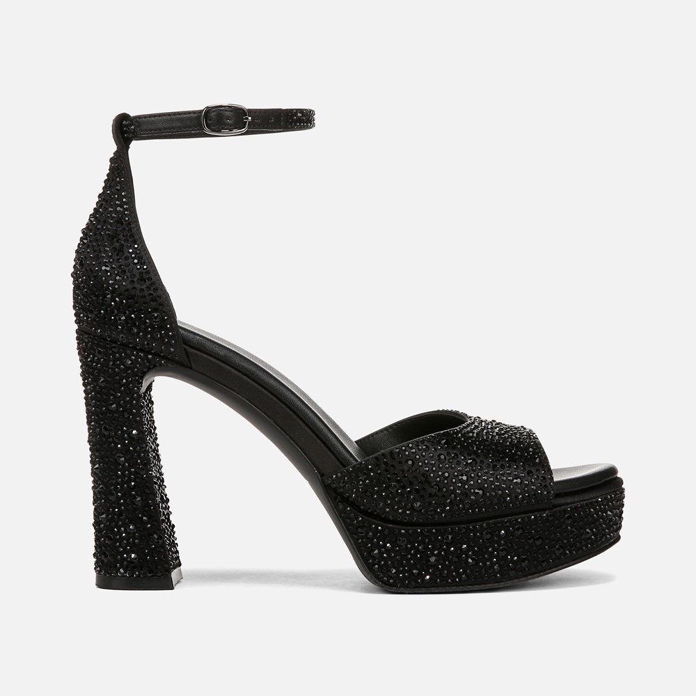 Naturalizer 27 Edit Delphie Dress Sandal - Black Satin Fabric