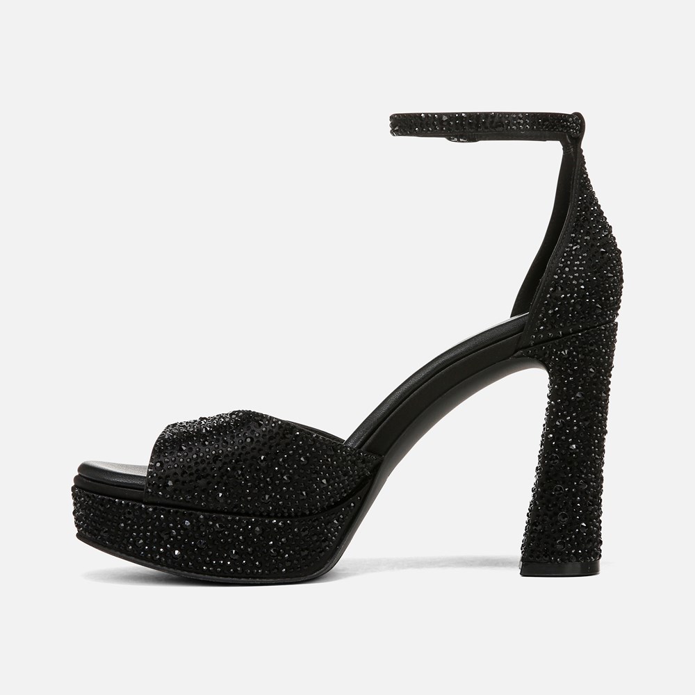 Naturalizer 27 Edit Delphie Dress Sandal - Black Satin Fabric