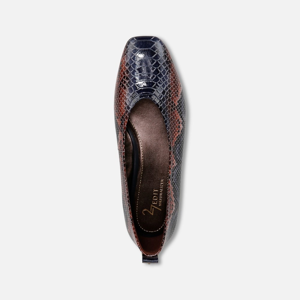Naturalizer 27 Edit Carla Flat - Blue Snake Print Leather