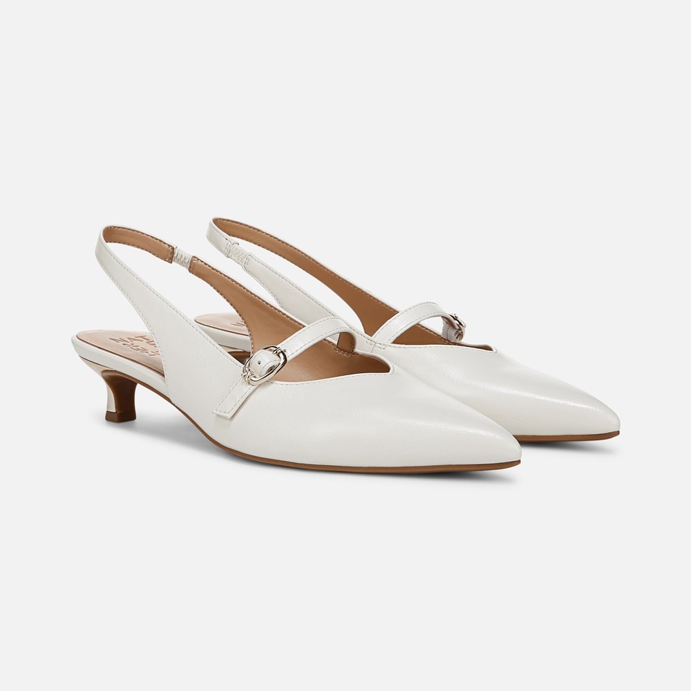 Naturalizer Grayson Mary Jane Slingback - Warm White Faux Leather