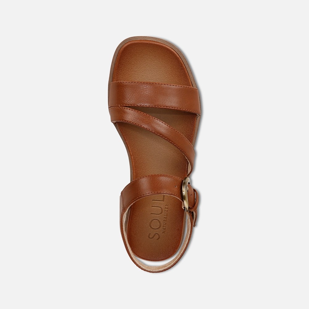 Naturalizer SOUL Jayvee Sandal - Brown Faux Leather