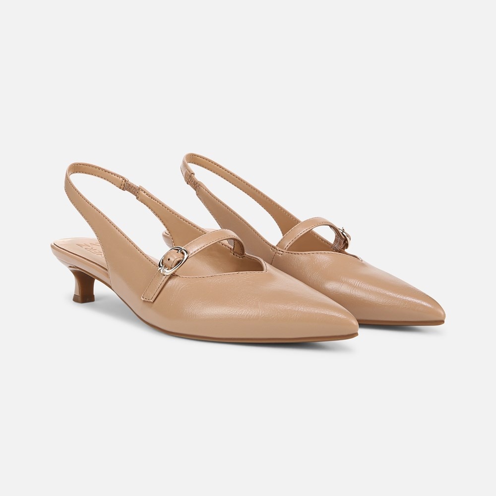 Naturalizer Grayson Mary Jane Slingback - Taupe Faux Leather