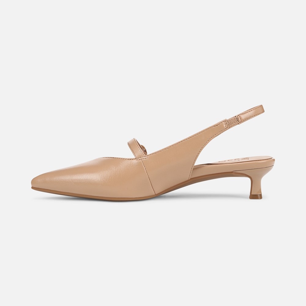 Naturalizer Grayson Mary Jane Slingback - Taupe Faux Leather