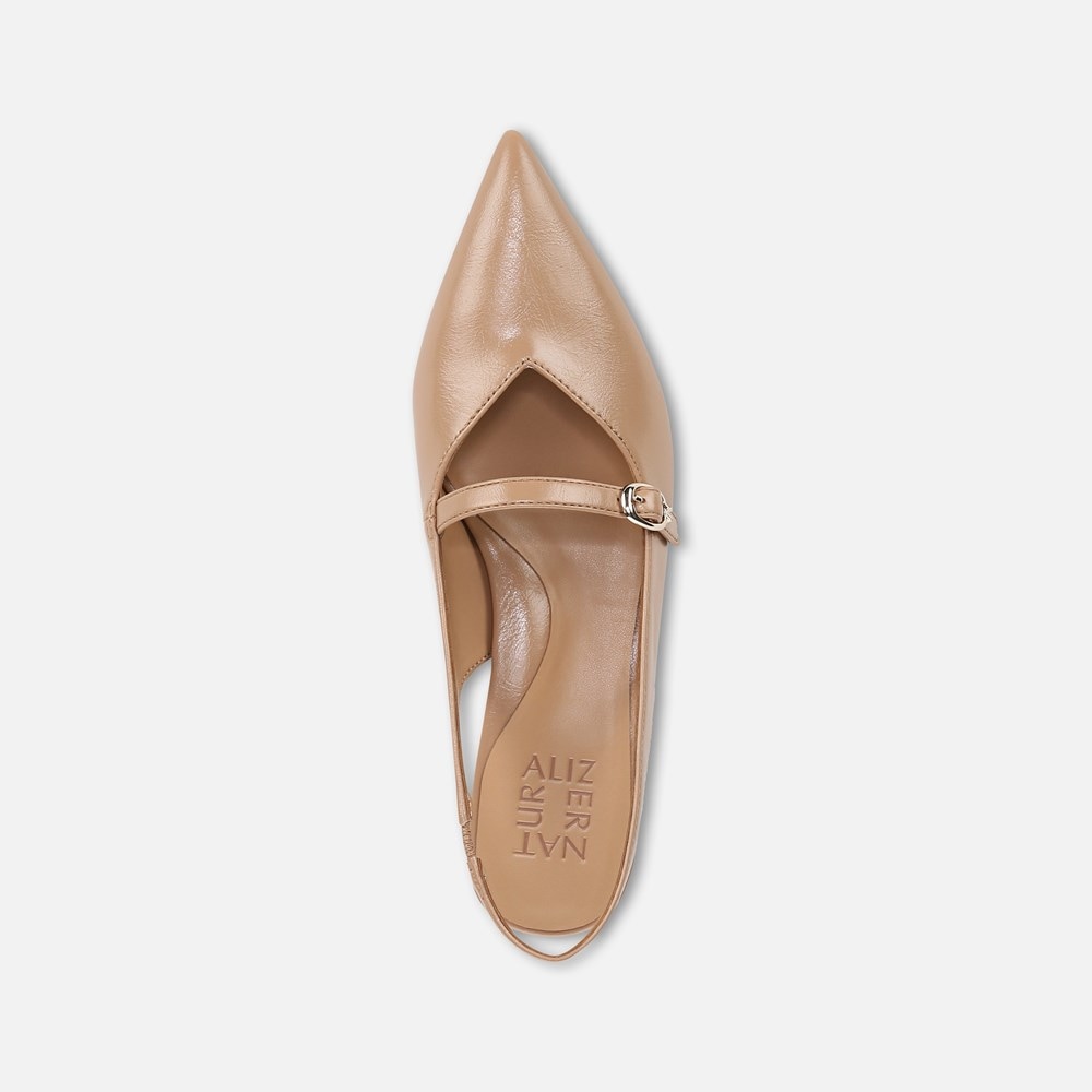 Naturalizer Grayson Mary Jane Slingback - Taupe Faux Leather