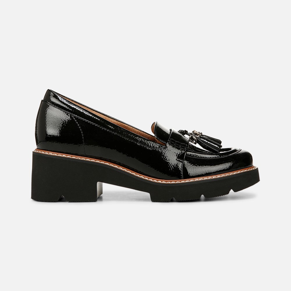 Naturalizer Committed Lug Loafer - Black Faux Patent Leather