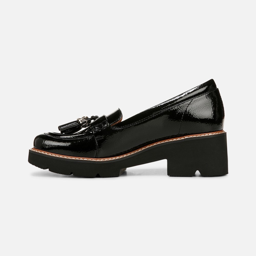 Naturalizer Committed Lug Loafer - Black Faux Patent Leather