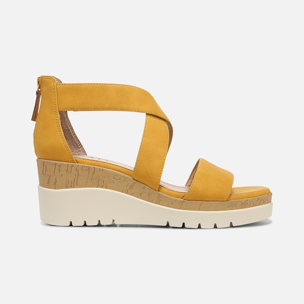 Naturalizer Soul Goodtimes Wedge Sandal - Yellow Synthetic