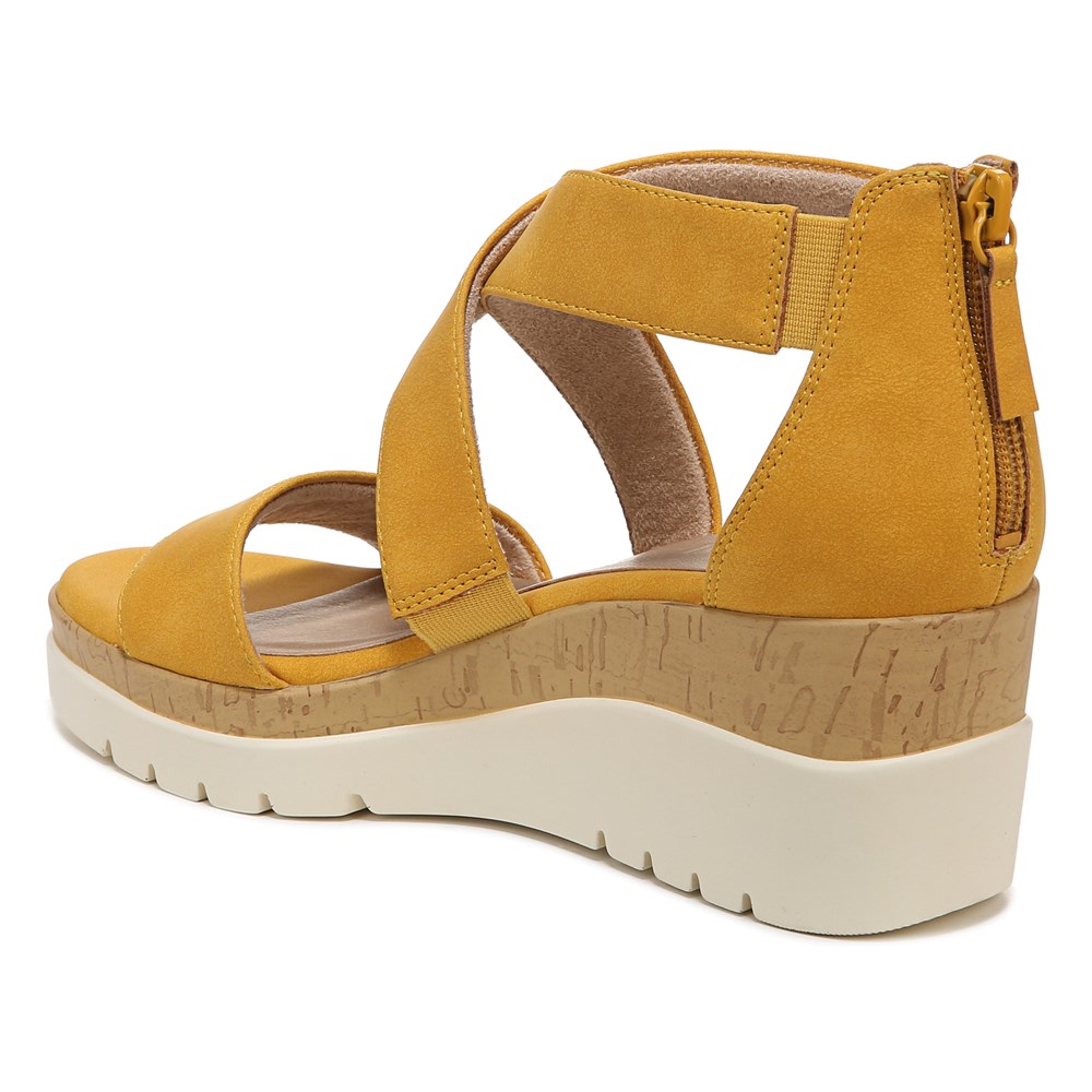 Naturalizer Soul Goodtimes Wedge Sandal - Yellow Synthetic