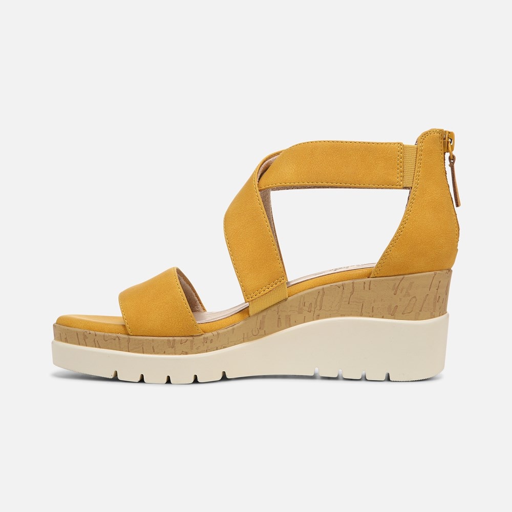 Naturalizer Soul Goodtimes Wedge Sandal - Yellow Synthetic