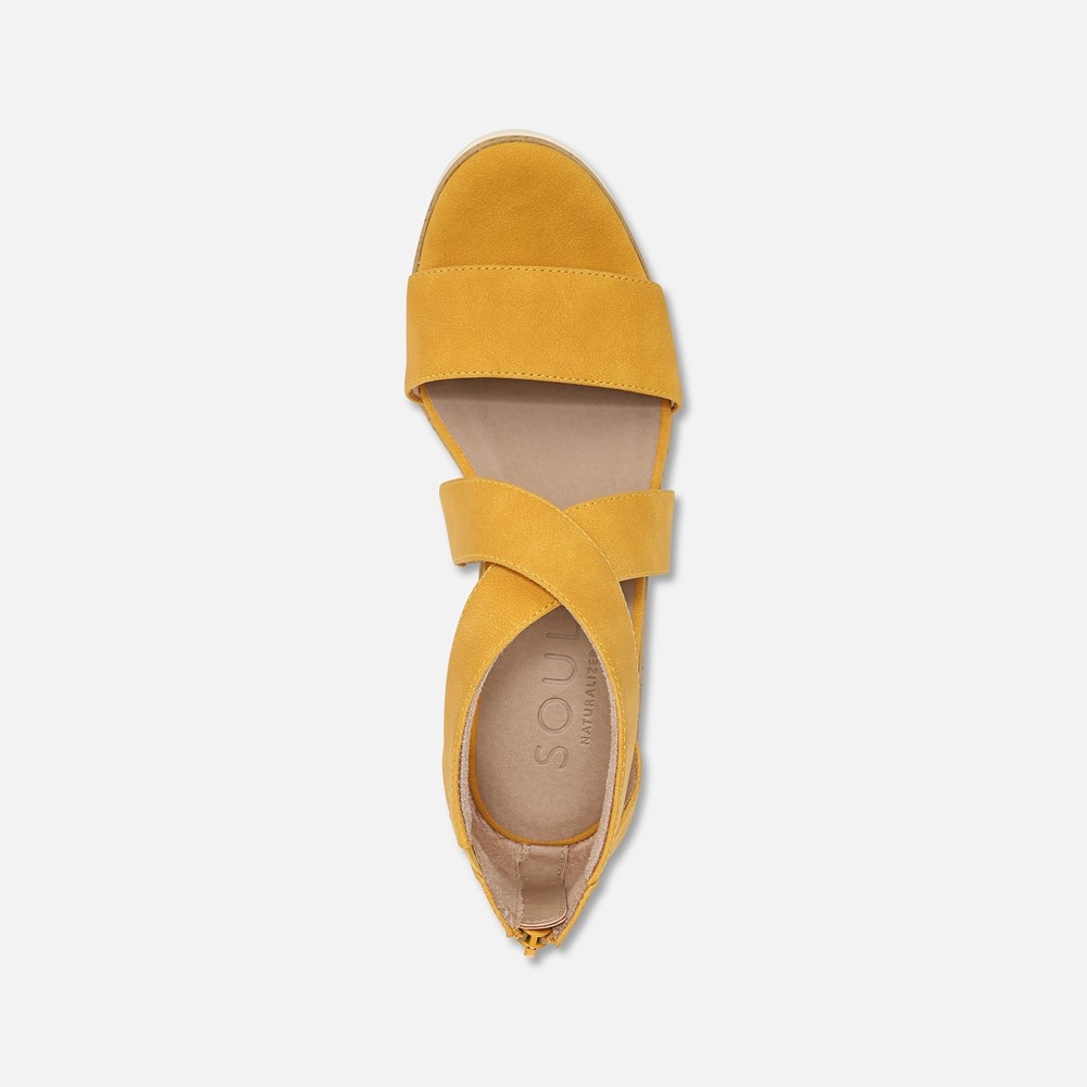 Naturalizer Soul Goodtimes Wedge Sandal - Yellow Synthetic