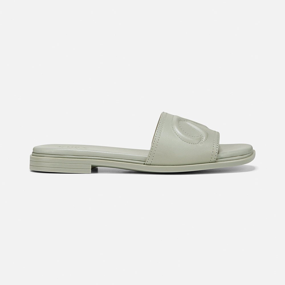 Naturalizer Genevieve Slide Sandal - Pistachio Green Leather