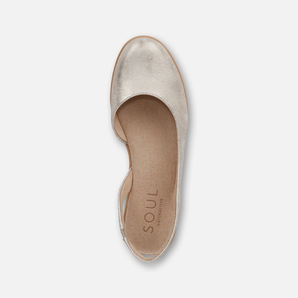Naturalizer SOUL Idea d\'Orsay Flat - Light Gold Faux Leather