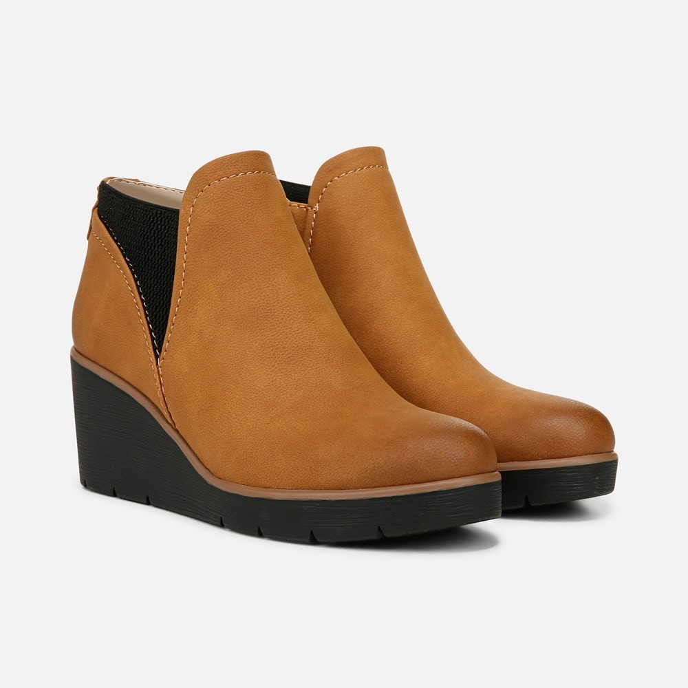 Naturalizer SOUL Affirm Weather Resistant Ankle Booties - Light Toffee Faux Leather