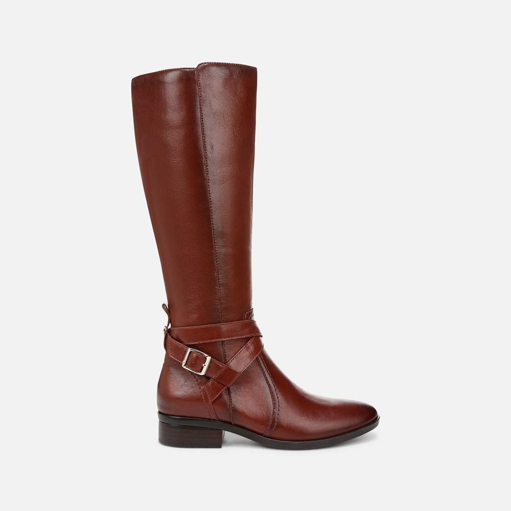 Naturalizer Rena 2 Narrow Calf Riding Boot - Deep Saddle Brown Leather